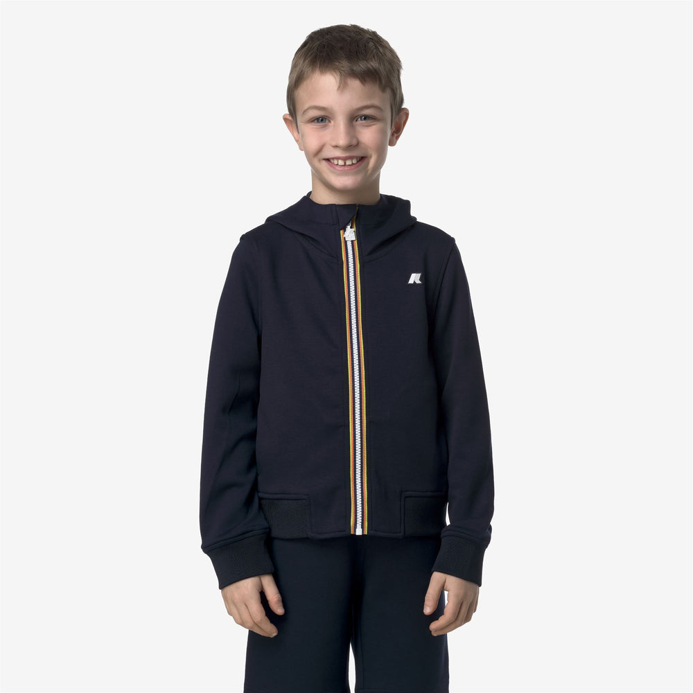 Giacca Fleece Calda Blu per Ragazzi con Dettagli Sportivi 02