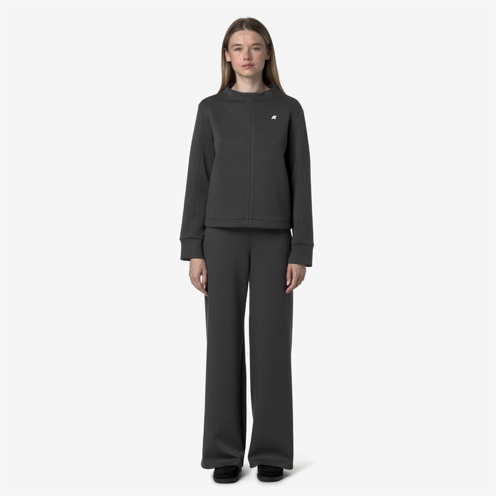 Grey women's wide-leg athleisure sweatpants 1