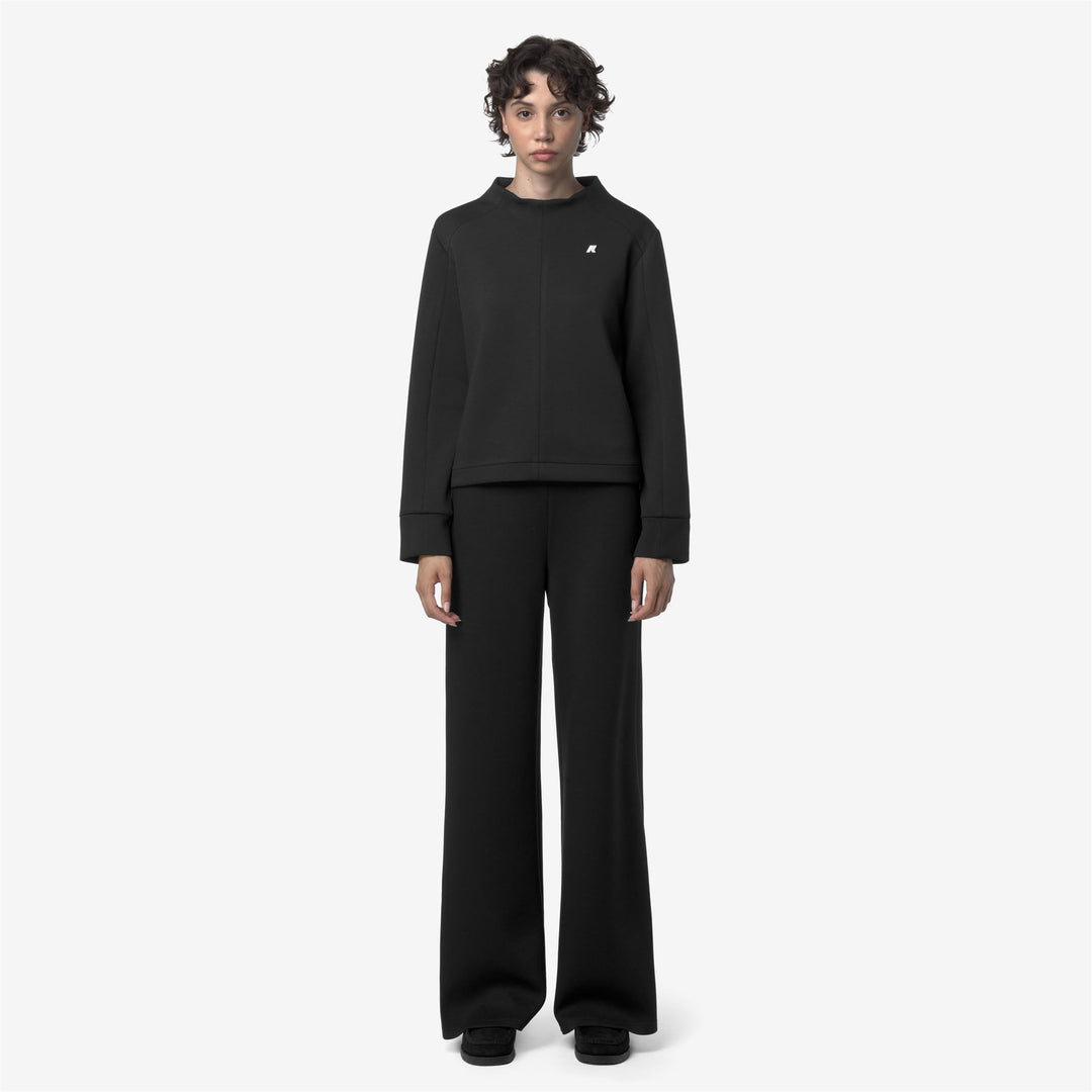 Black Women's Athleisure Wide-Leg Sweatpants with Pockets main