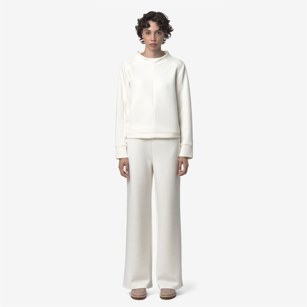 White Women's Athleisure Wide-Leg Sweatpants 01