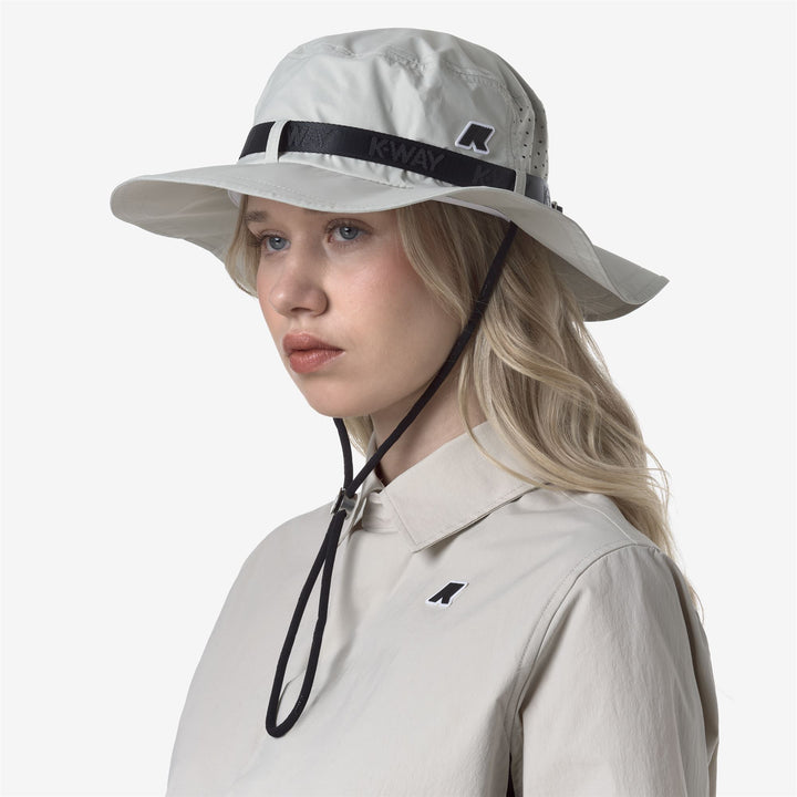 Cappello Unisex Beige Grigio Outdoor a Tesa Larga con Regolazione 2