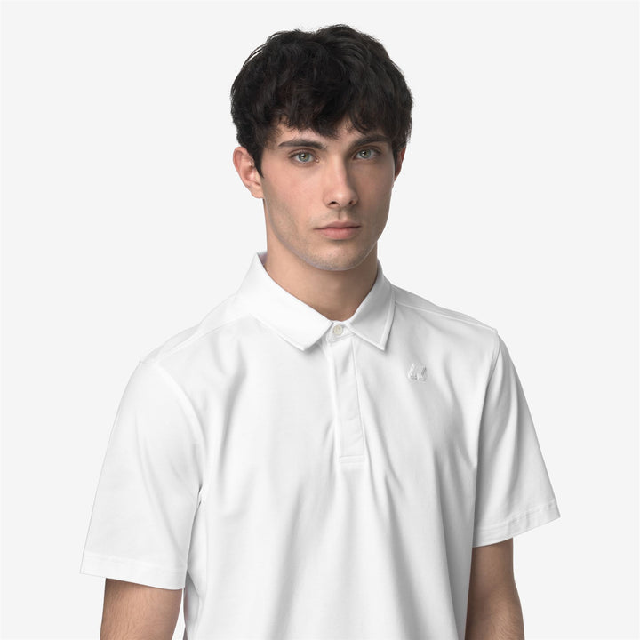 Grey White Men's Lightweight Stretch Polo Shirt for City Wear 4