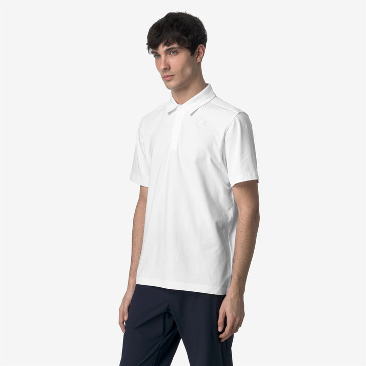 Grey White Men's Lightweight Stretch Polo Shirt for City Wear 2