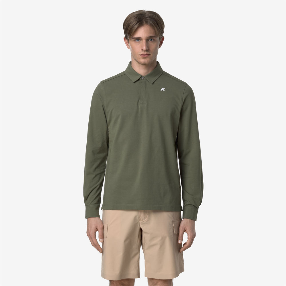 Lichen green Men's Lightweight Stretch Polo Shirt for City Wear 02