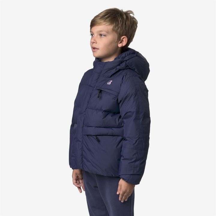 Chaqueta cálida y pesada unisex para niños en azul profundo 2