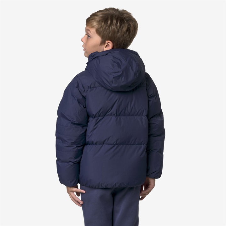 Chaqueta cálida y pesada unisex para niños en azul profundo 5
