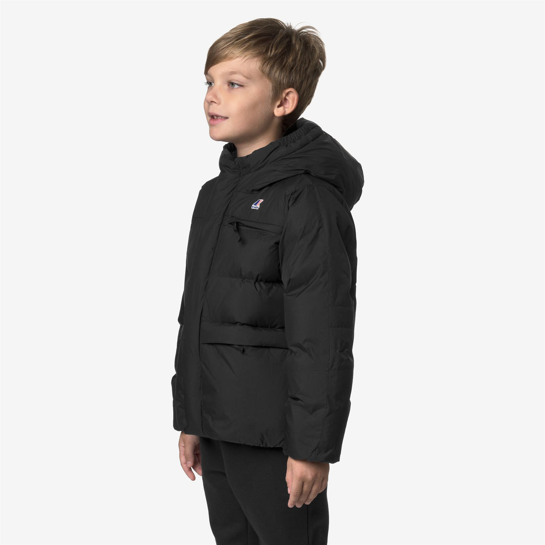 Giacca impermeabile pesante e calda unisex per bambini, nera main