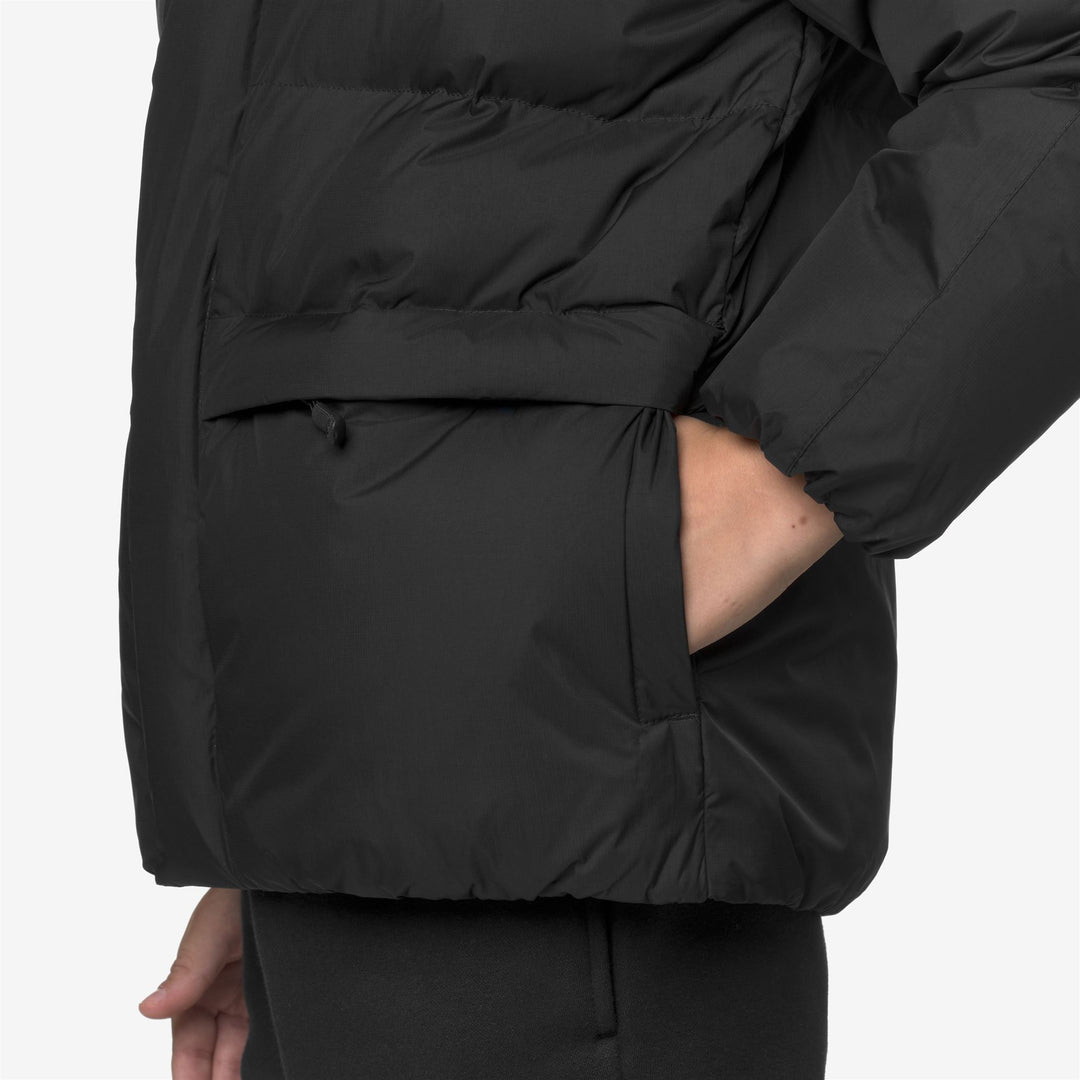 Giacca impermeabile pesante e calda unisex per bambini, nera main