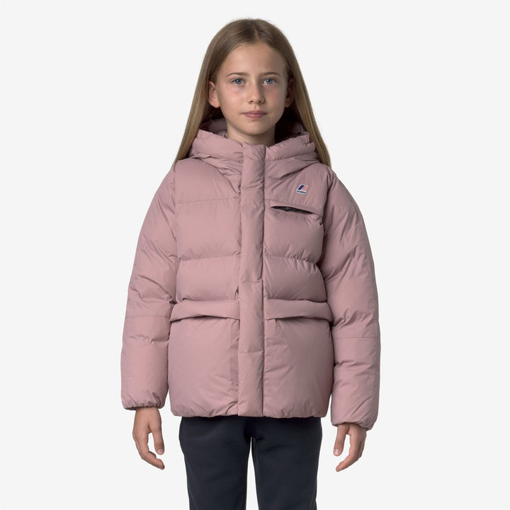 Chaqueta impermeable cálida unisex rosa para niños 3