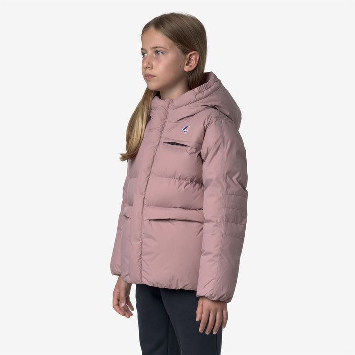 Chaqueta impermeable cálida unisex rosa para niños 4