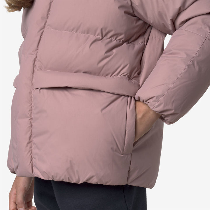 Chaqueta impermeable cálida unisex rosa para niños 2