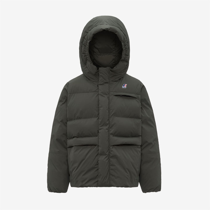 Chaqueta impermeable cálida unisex para niños de color verde negruzco 1