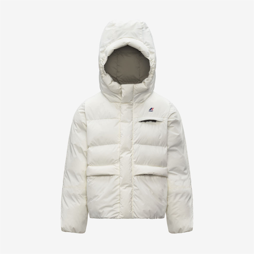 White unisex Kids' Waterproof Winter Jacket with Hood and Pockets 01