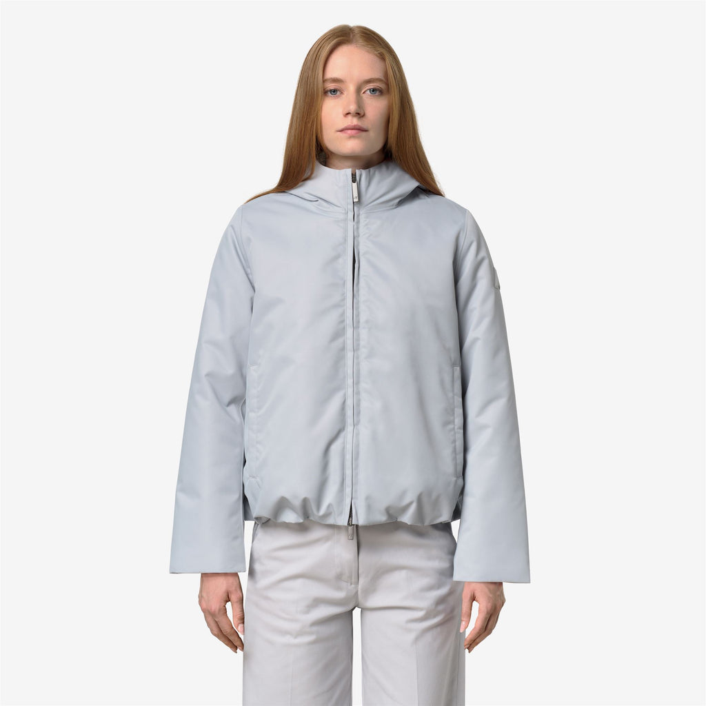 Jackets_Woman_OLGA SHINY TWILL FUR_Short_GREY ASH BICOLOR FUR - Commercial 4
