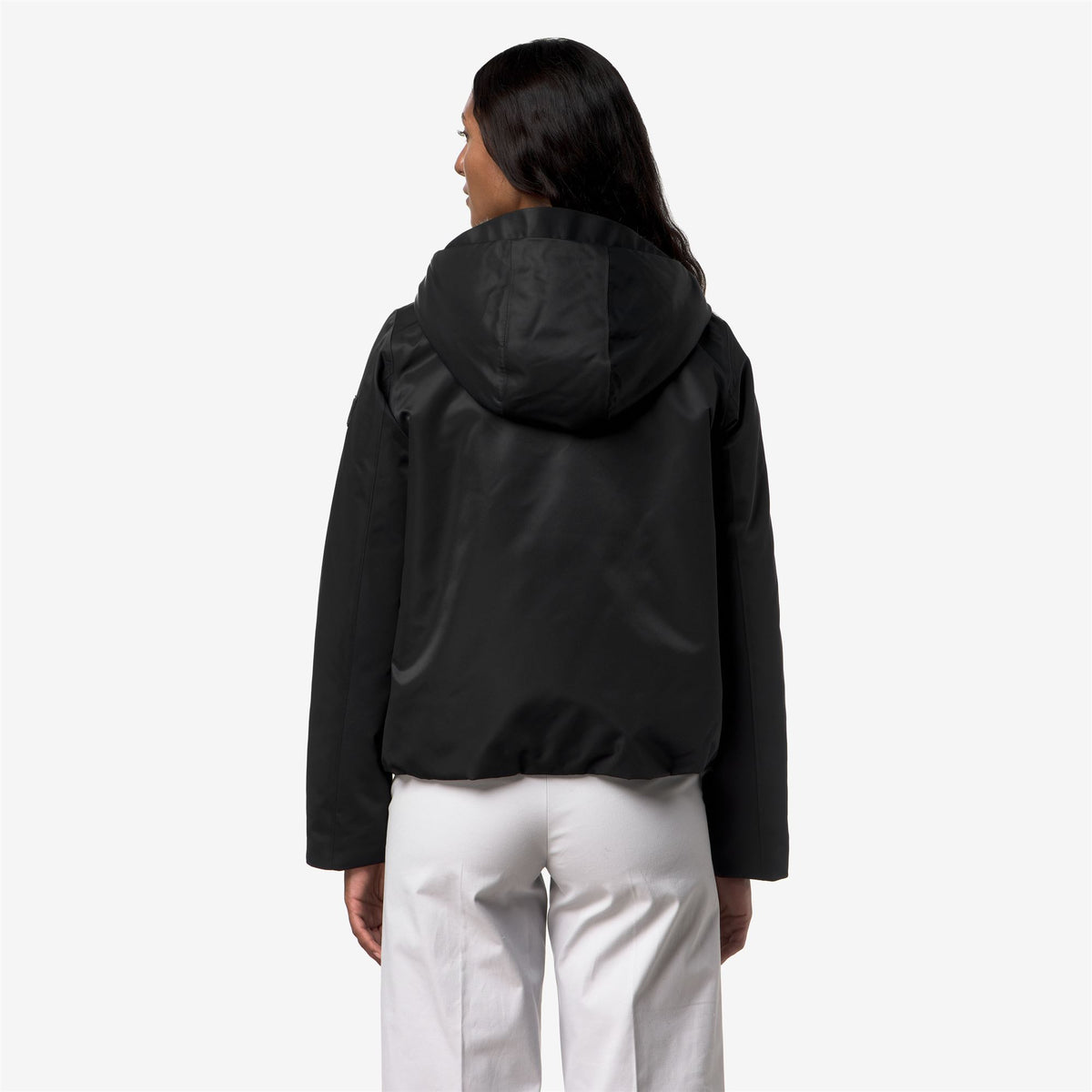 Jackets_Woman_OLGA SHINY TWILL FUR_Short_BLACK GREYISH BICOLOR FUR - Commercial 6