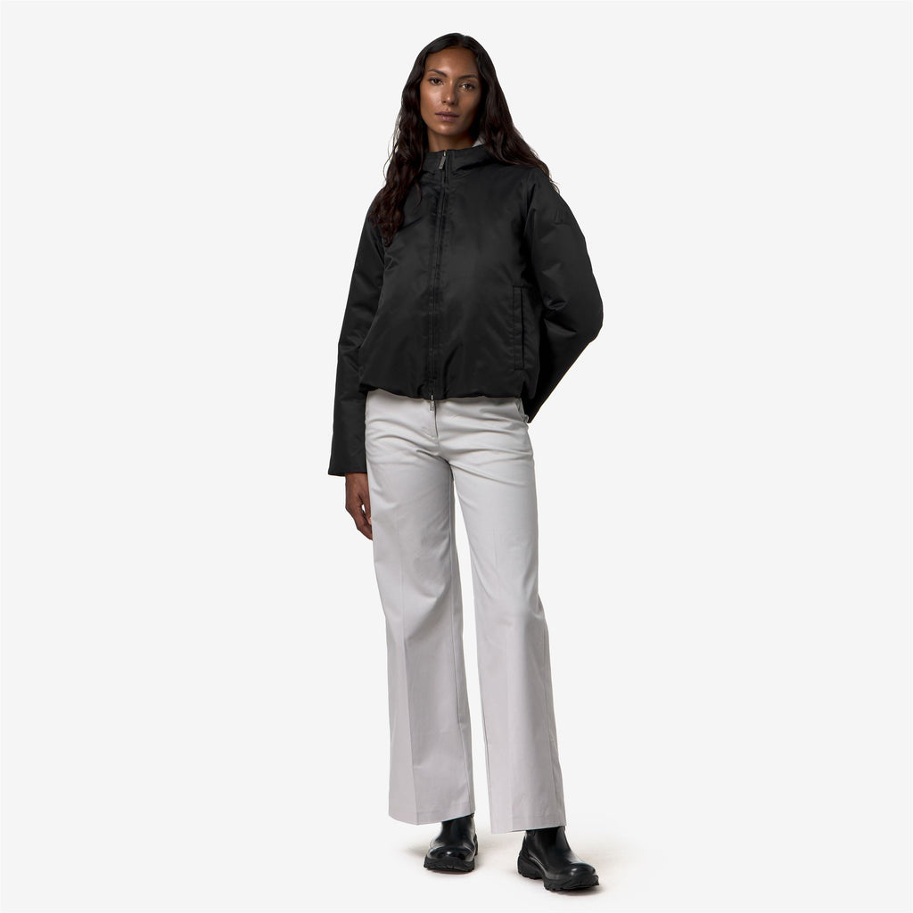 Jackets_Woman_OLGA SHINY TWILL FUR_Short_BLACK GREYISH BICOLOR FUR - Commercial 7