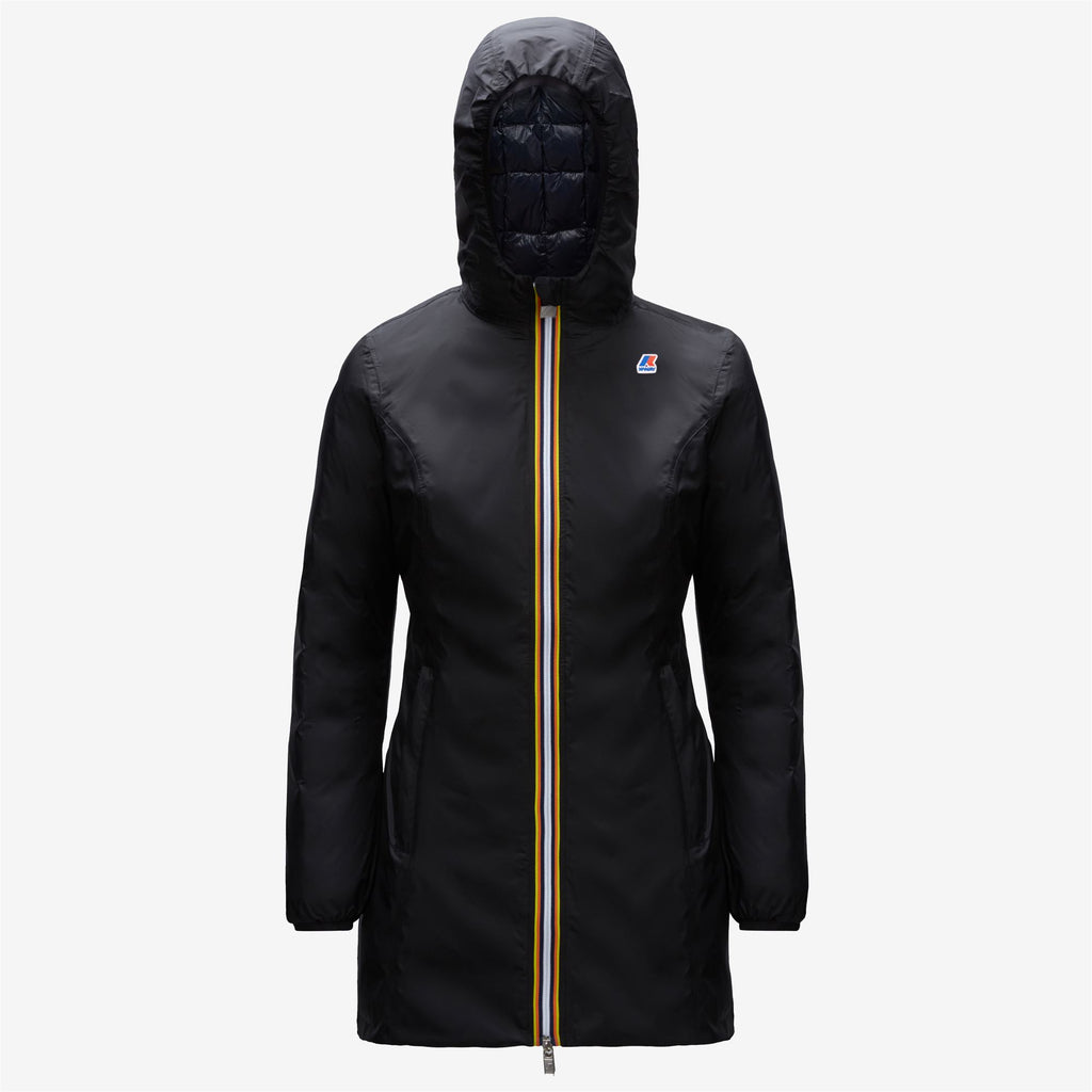 Jackets_WOMAN_DENISE THERMO PLUS.2 DOUBLE_3/4 Length_Black Pure - Blue Depth - Commercial 1