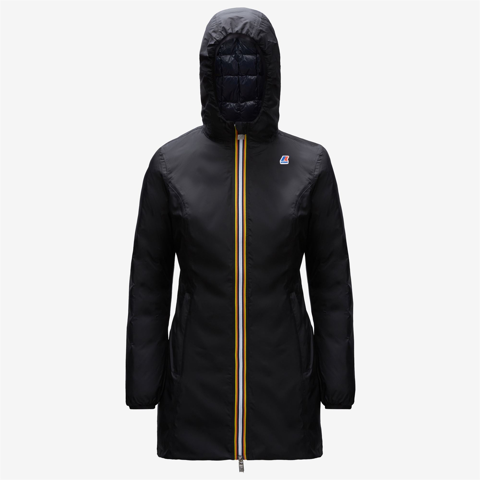 Jackets_WOMAN_DENISE THERMO PLUS.2 DOUBLE_3/4 Length_Black Pure - Blue Depth - Commercial 1