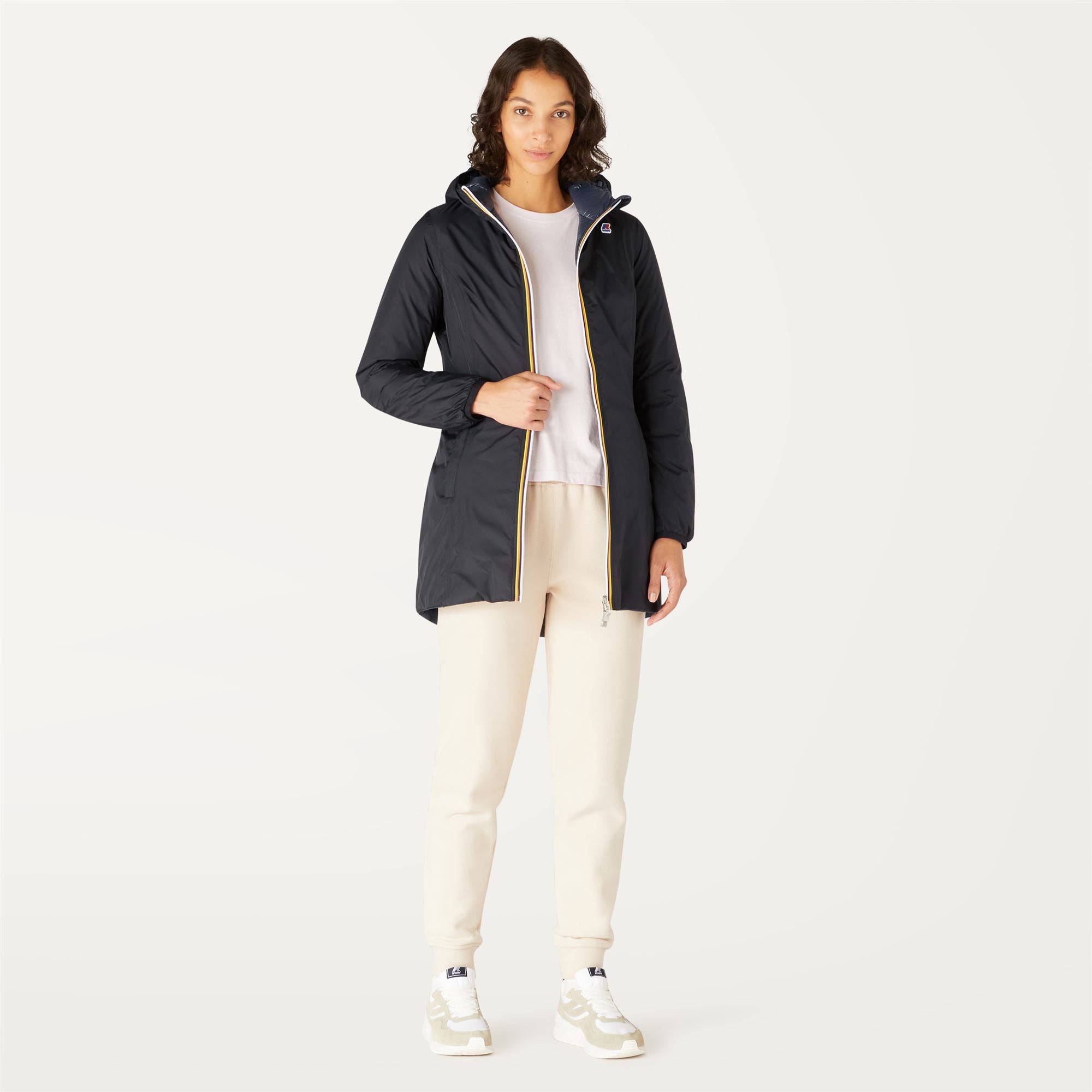 Jackets_WOMAN_DENISE THERMO PLUS.2 DOUBLE_3/4 Length_Black Pure - Blue Depth - Commercial 4