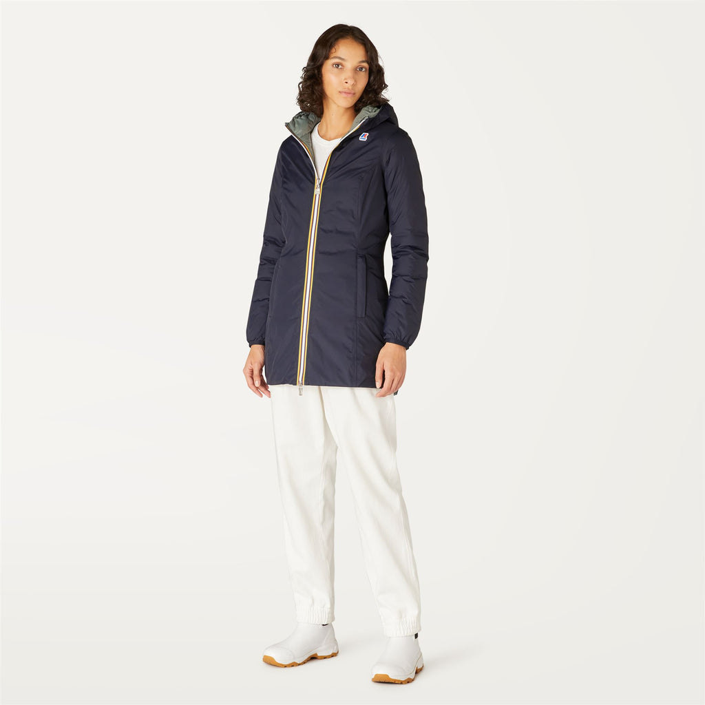Jackets_WOMAN_DENISE THERMO PLUS.2 DOUBLE_3/4 Length_Blue Depth - Green Laurel - Commercial 4