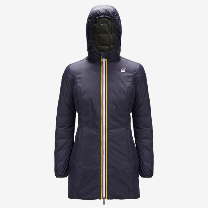 Giacca Invernale Donna Reversibile 3/4 Lunghezza Verde Blu 5