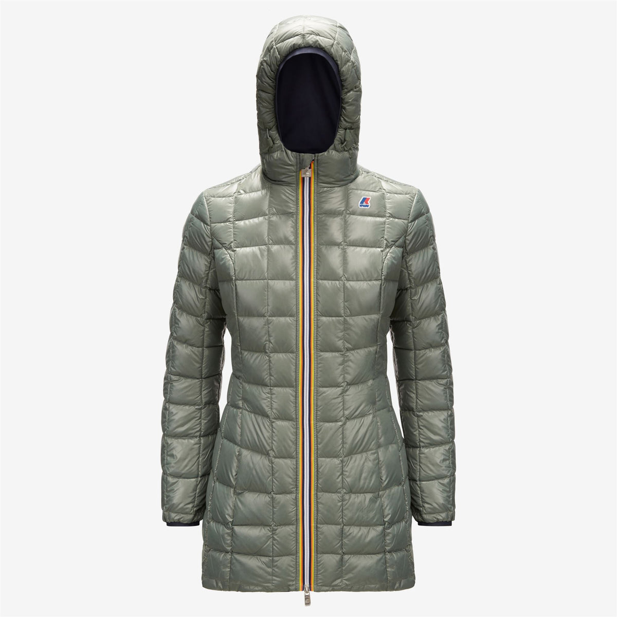 Jackets_WOMAN_DENISE THERMO PLUS.2 DOUBLE_3/4 Length_Blue Depth - Green Laurel - Commercial 2