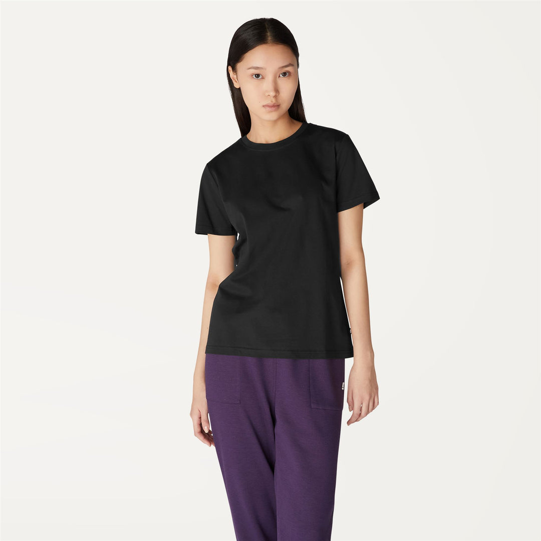 Black Grey Women's Cotton T-Shirt for Everyday Wear 01