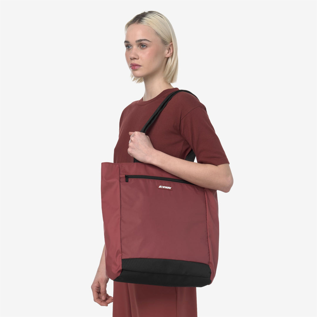 Brown Red Unisex Waterproof Shopping Bag for Travel and Leisure main