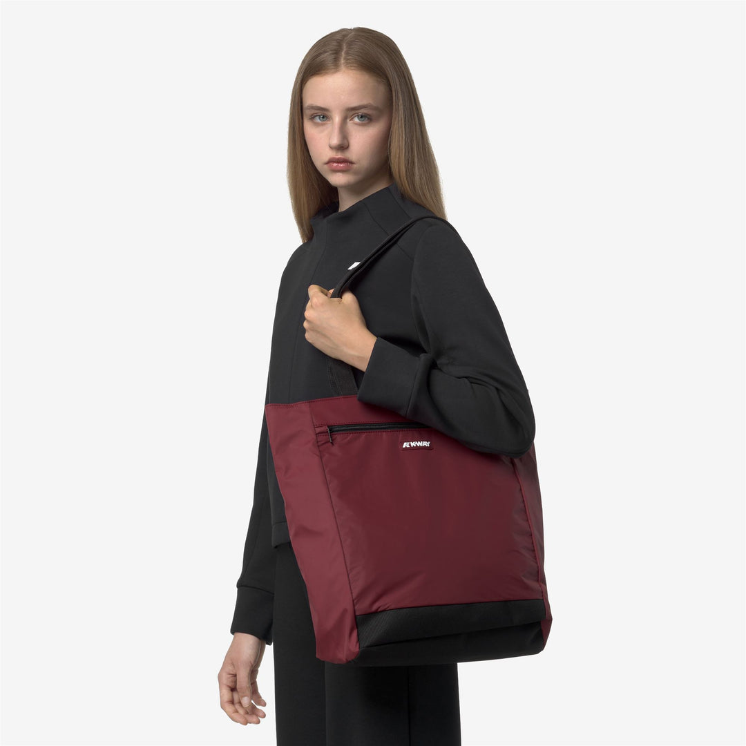 Borsa della spesa impermeabile unisex rossa con maxi tasca main