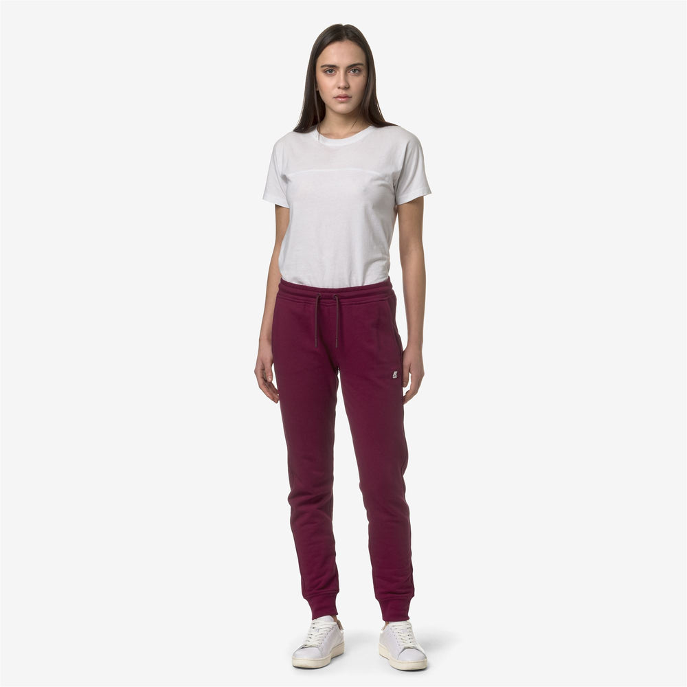 Dark Red Women's Fleece Sport Trousers for City Leisure 02