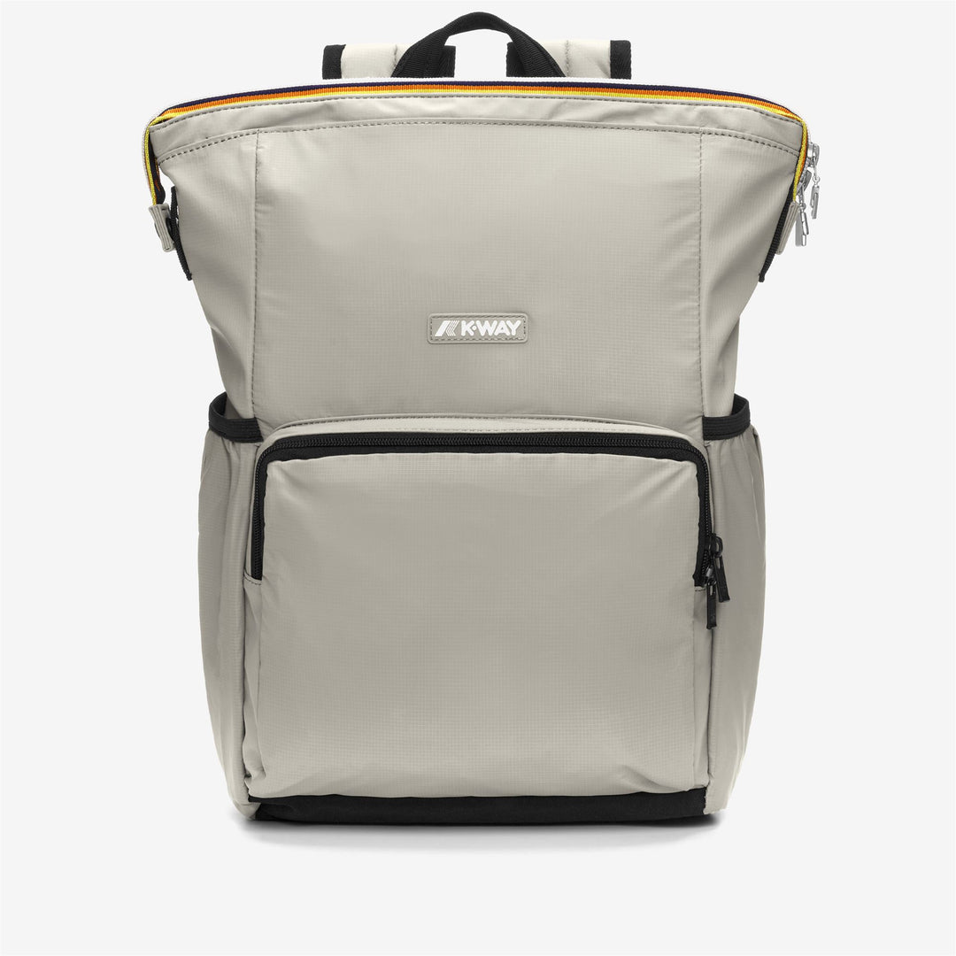 Beige Grey Unisex Waterproof City Backpack with Laptop Sleeve 01