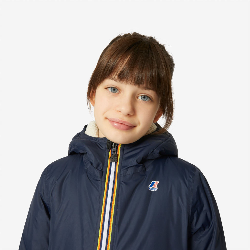 Jackets_Kid unisex_P. LE VRAI 3.0 EIFFEL ORSETTO_3/4 Length_Blue Depht-Ecru - Blue Depht - Commercial 7