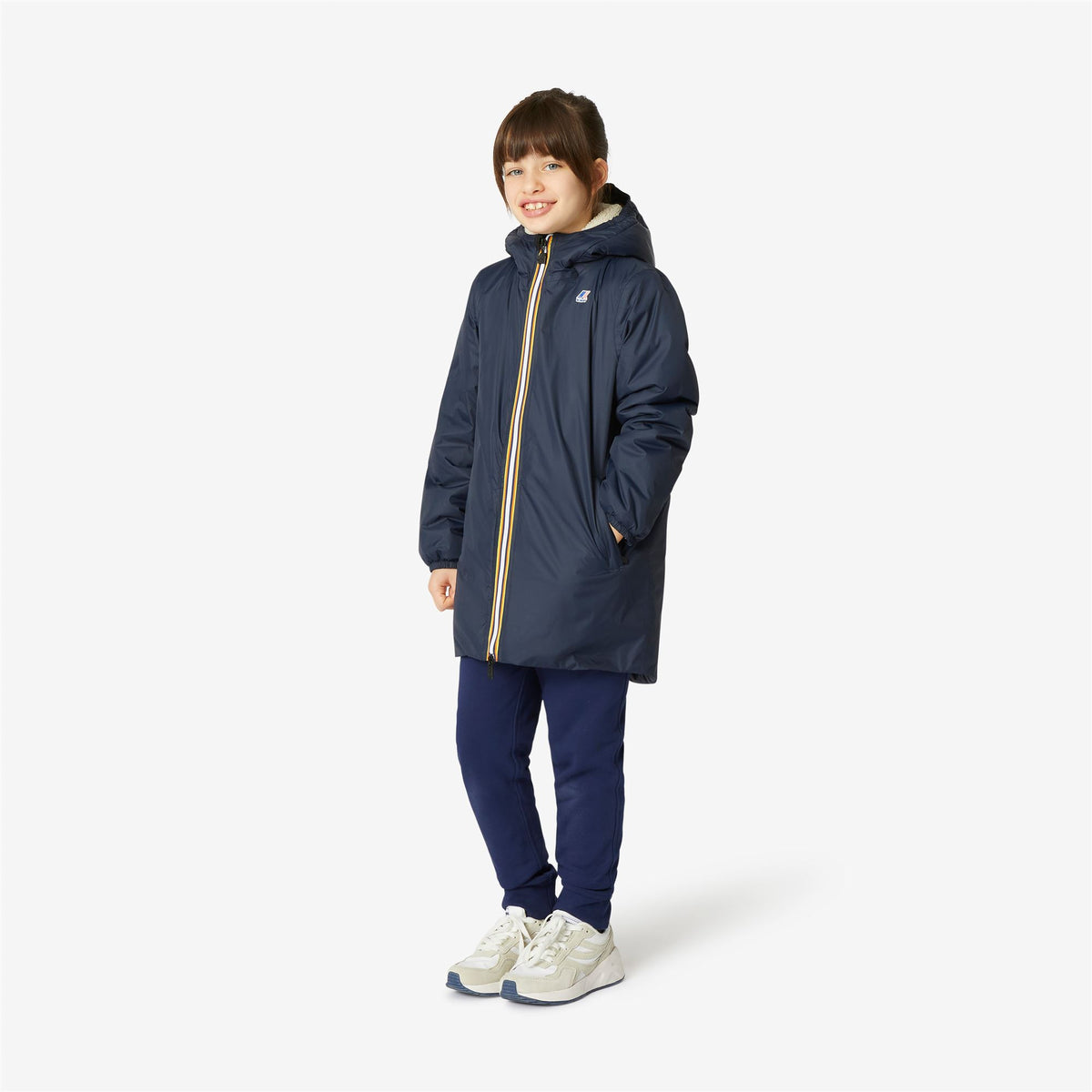 Jackets_Kid unisex_P. LE VRAI 3.0 EIFFEL ORSETTO_3/4 Length_Blue Depht-Ecru - Blue Depht - Commercial 4