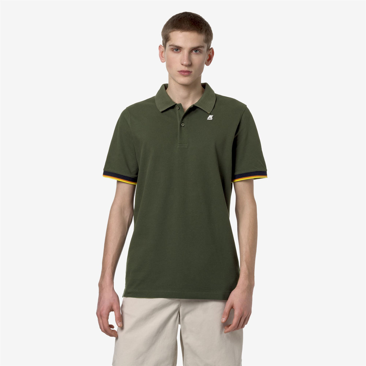 Polo Shirts_Man_VINCENT_Polo_Green Cypress - Commercial 4