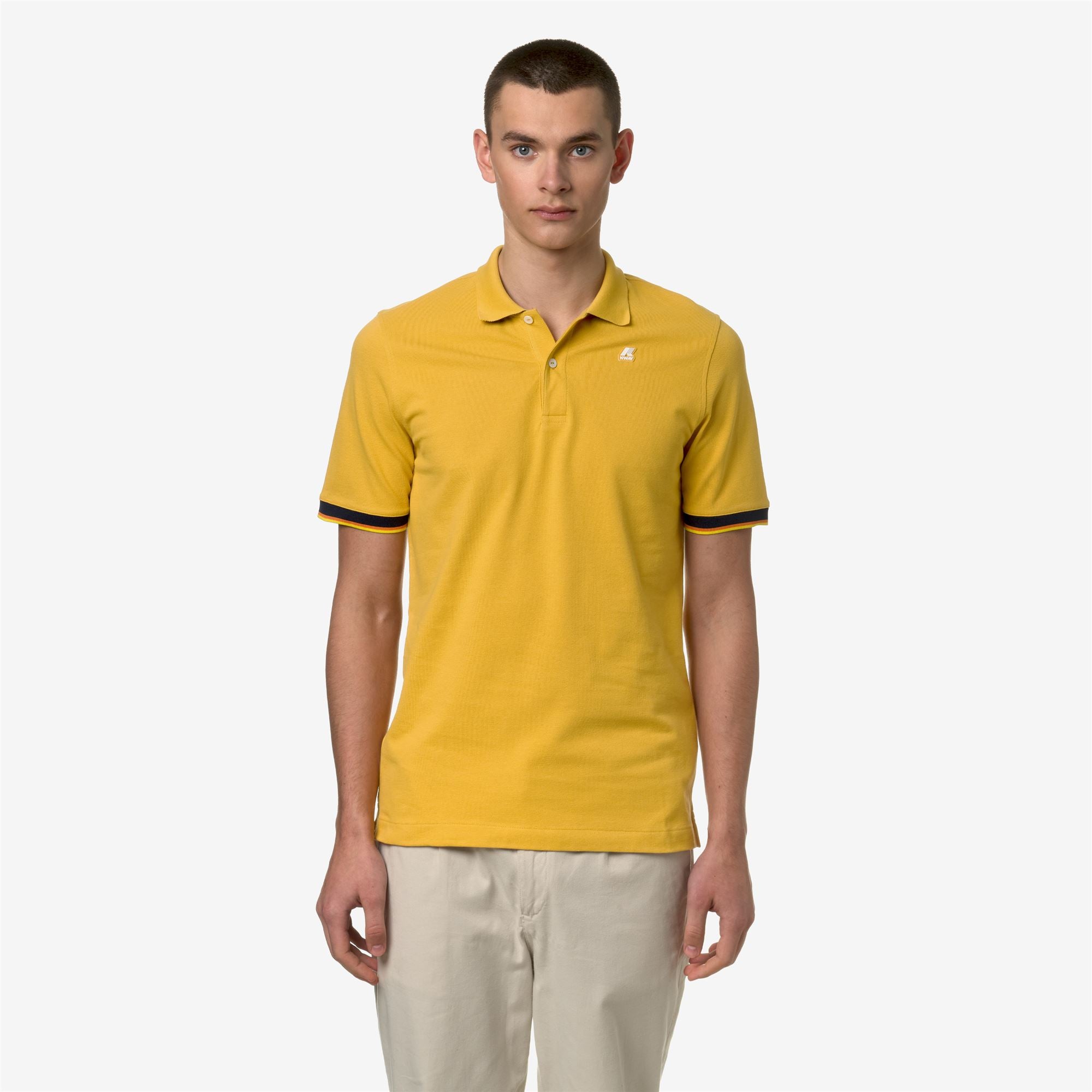 Polo Shirts_Man_VINCENT_Polo_Yellow Mimosa - Commercial 4