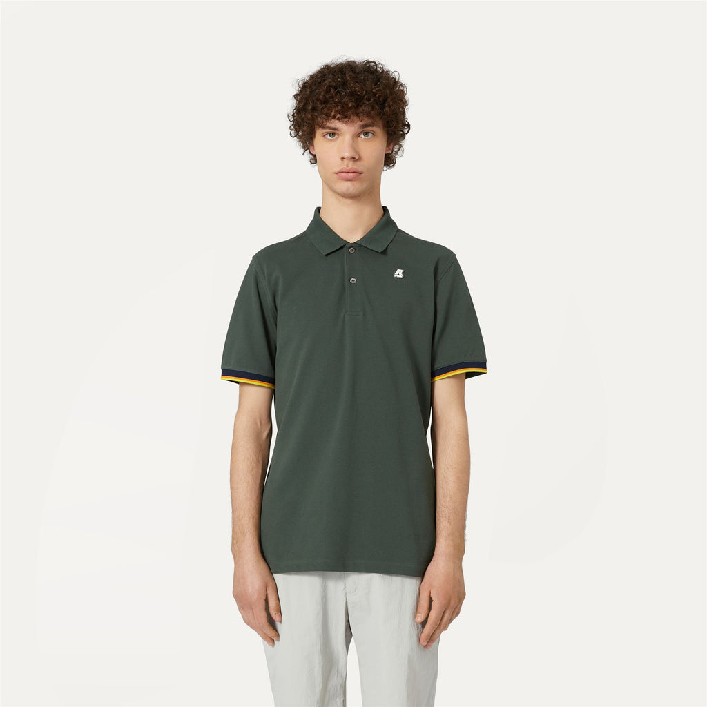 Polo Shirts_MAN_VINCENT_Polo_GREEN BLACKISH - Commercial 4