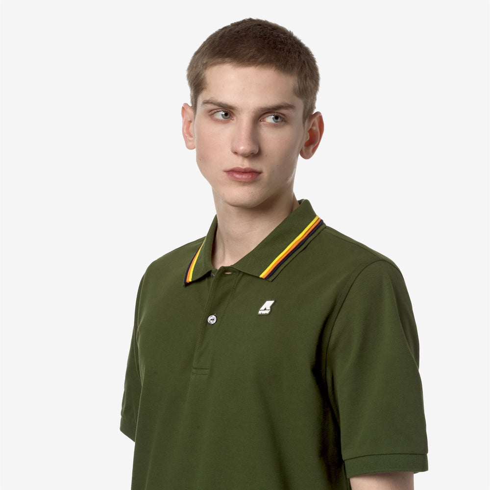Polo Shirts Man JUD Polo GREEN CYPRESS Detail Double				