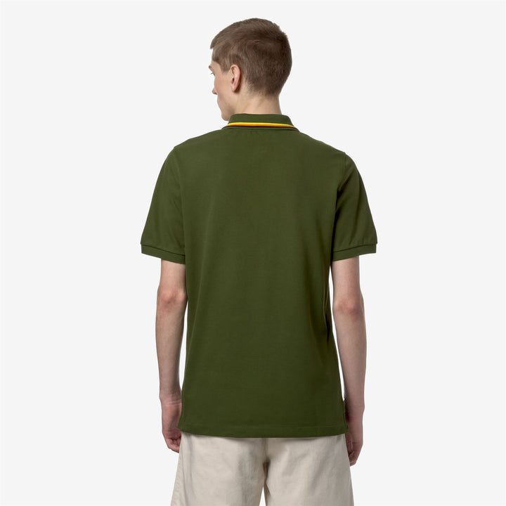 Polo Shirts Man JUD Polo GREEN CYPRESS Dressed Front Double		