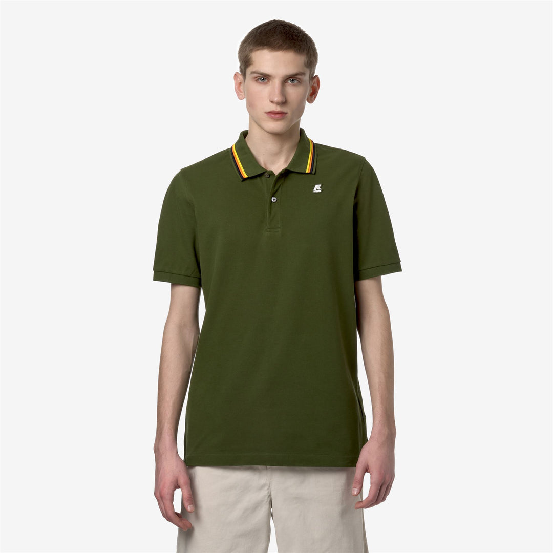 Polo Shirts Man JUD Polo GREEN CYPRESS Dressed Back (jpg Rgb)		
