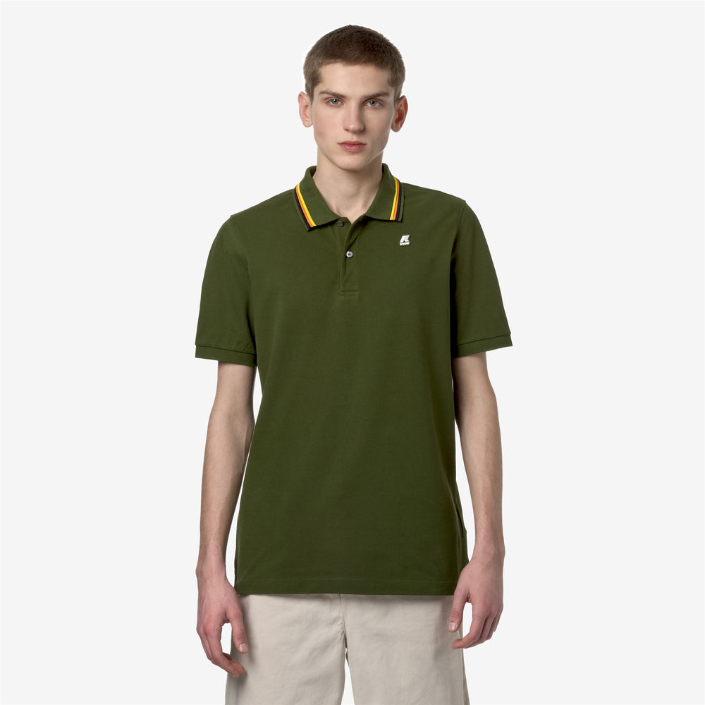 Cypress green Men's Stretch Cotton Polo Shirt for City Wear 02
