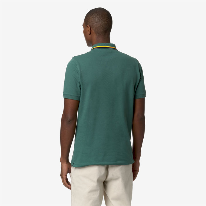 Polo Shirts Man JUD Polo GREEN PALM Dressed Front Double		