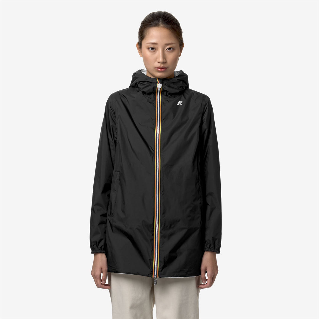 Black Grey Women's Reversible Waterproof Mid Jacket 01