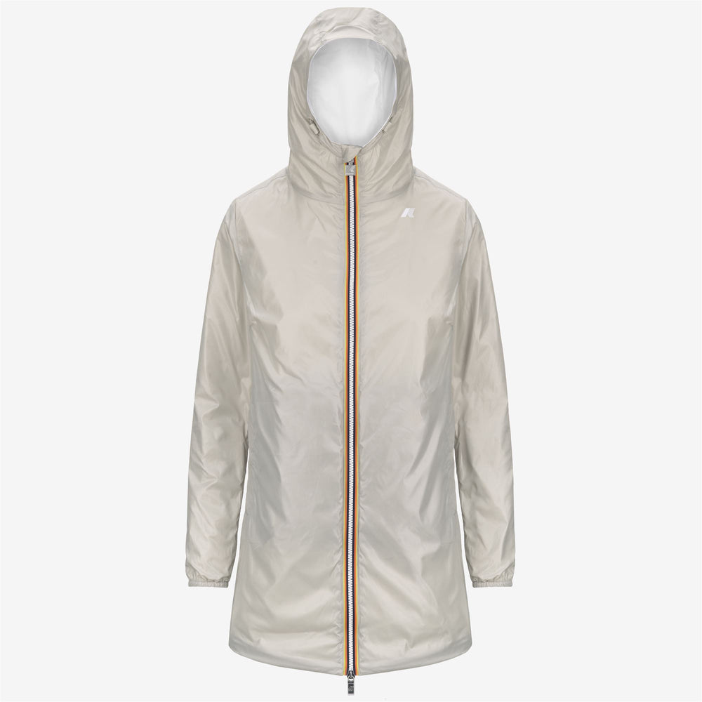 Jackets Woman SOPHIE PLUS.2 DOUBLE Mid WHITE-BEIGE Dressed Front (jpg Rgb)	