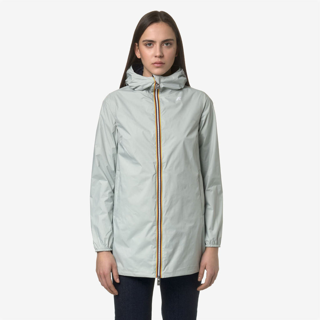 Giacca Impermeabile Reversibile Donna Blu Grigio a Mezza Lunghezza main