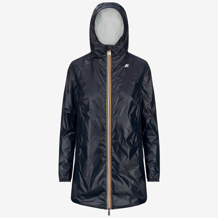 Giacca Impermeabile Reversibile Donna Blu Grigio a Mezza Lunghezza 2