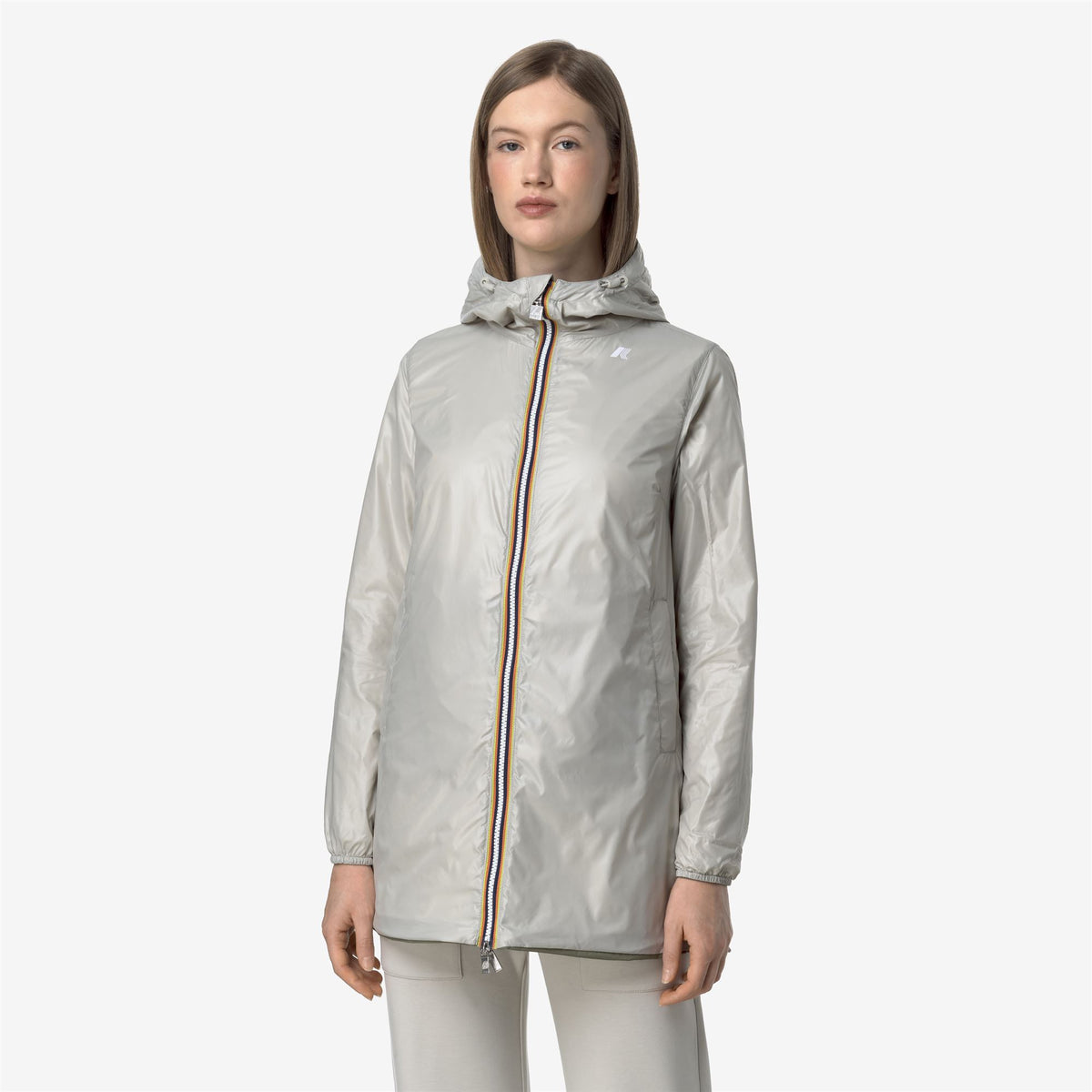 Jackets_WOMAN_SOPHIE PLUS.2 DOUBLE_Mid_Green Lichen - BEIGE LT - Commercial 7