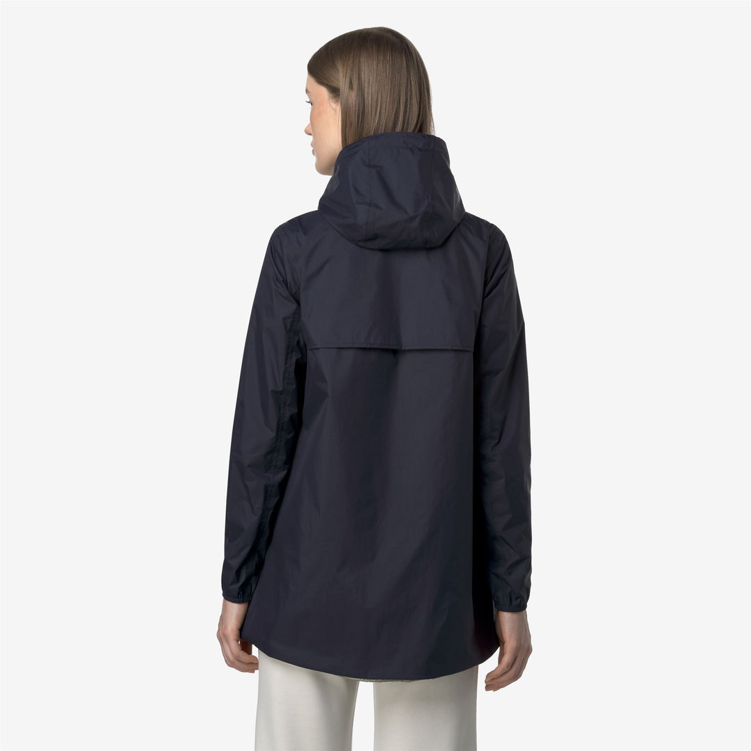Chaqueta media impermeable reversible para mujer azul y verde main