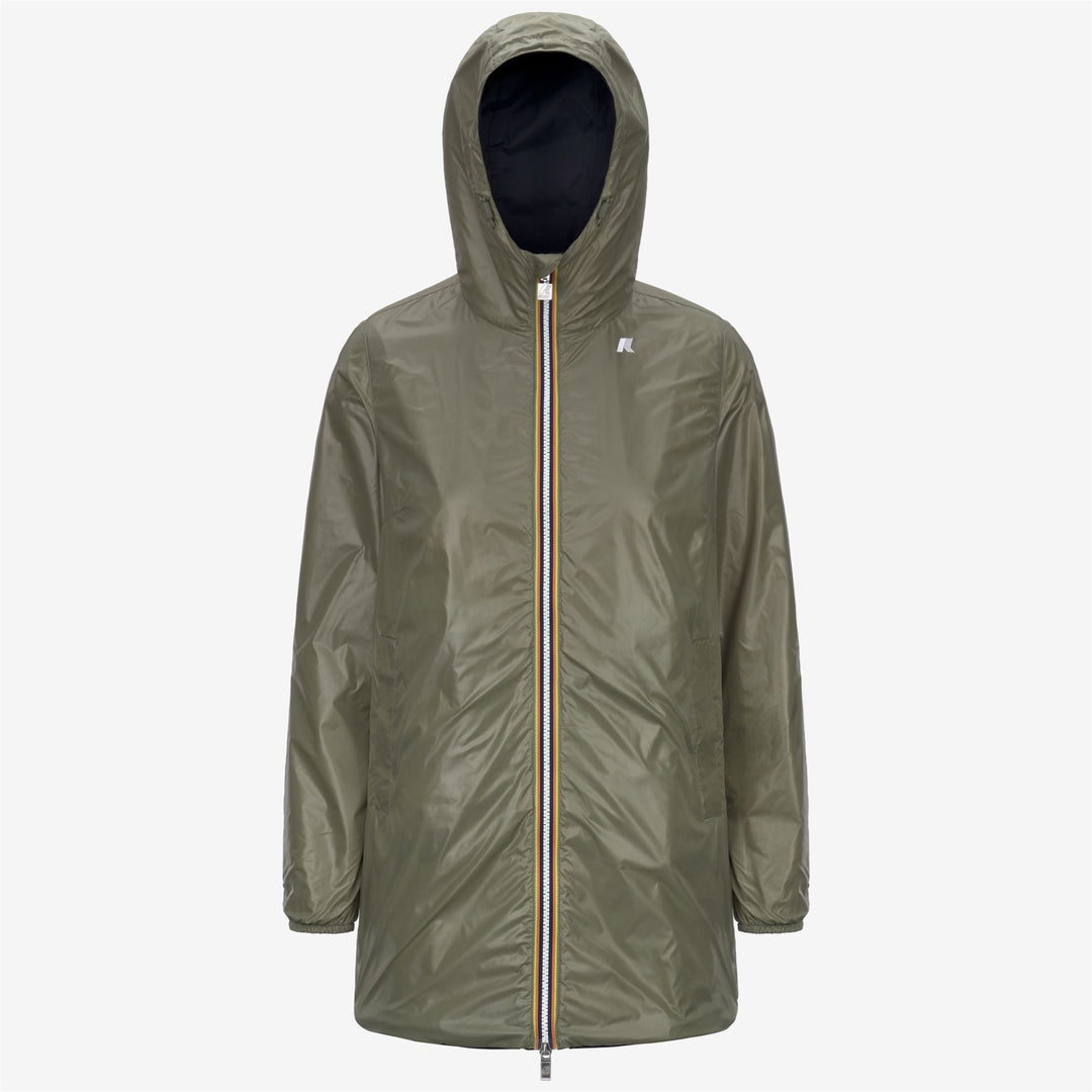 Chaqueta media impermeable reversible para mujer azul y verde main