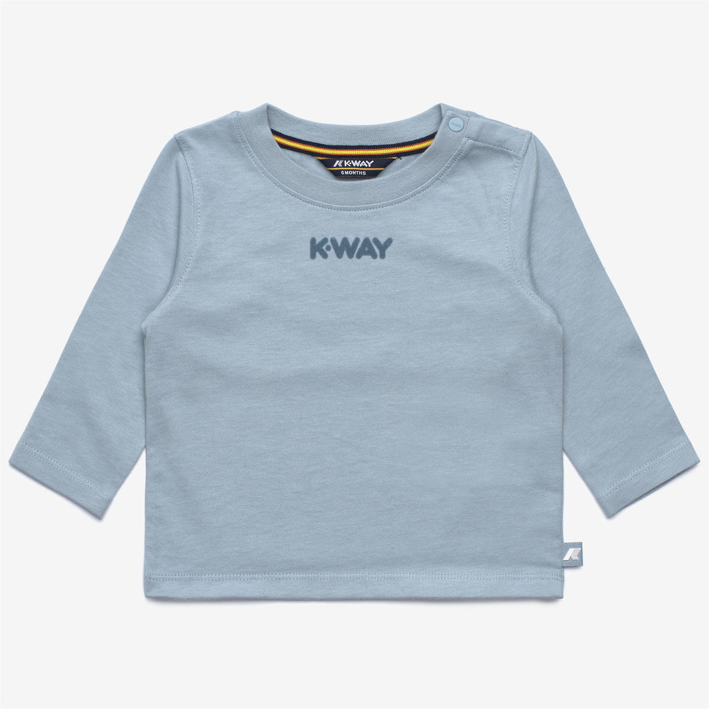 T-Shirts & Top_KID UNISEX_E. ELMETTE LETTERING JERSEY PEACH_T-Shirt_Blue Avio - Commercial 1