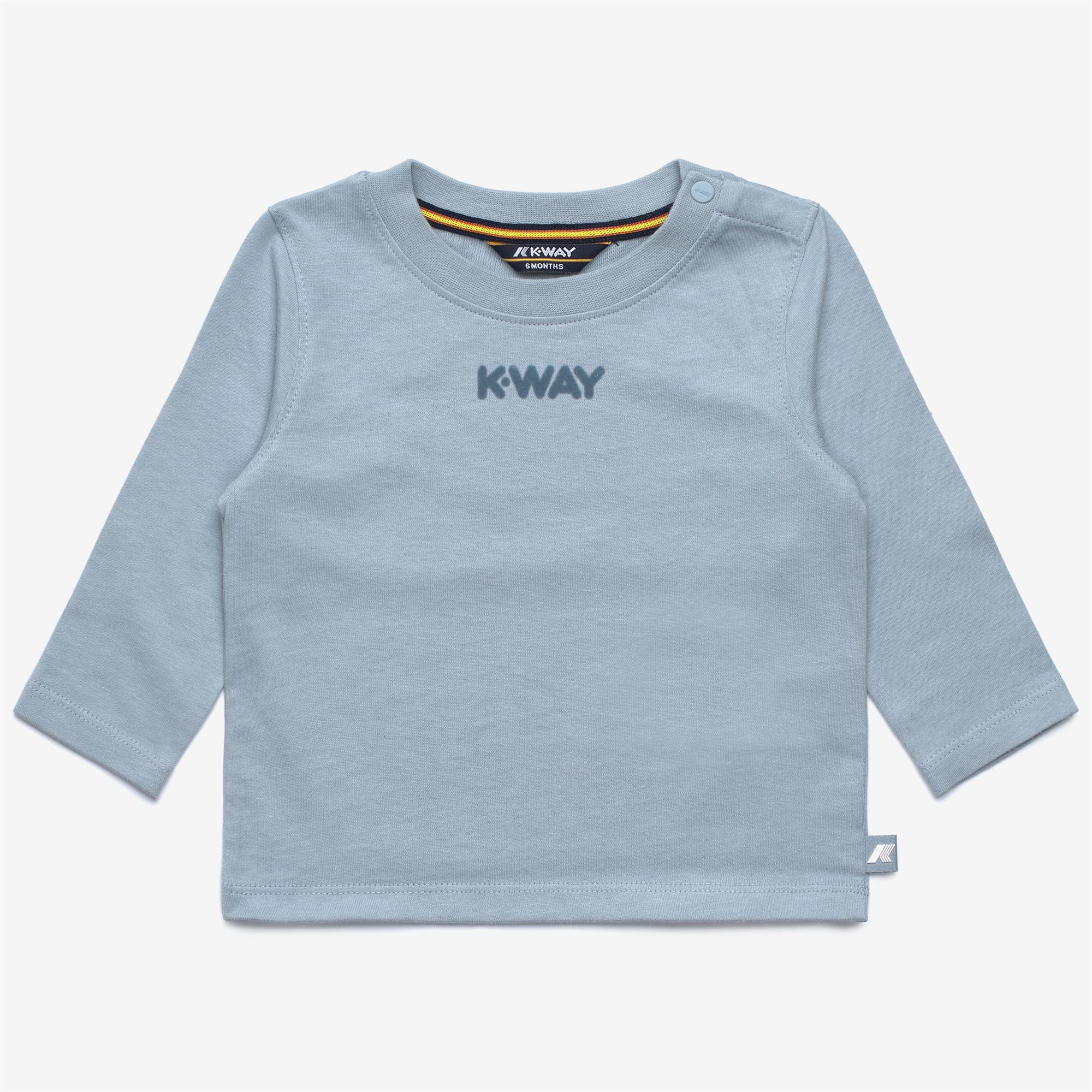T-Shirts & Top_KID UNISEX_E. ELMETTE LETTERING JERSEY PEACH_T-Shirt_Blue Avio - Commercial 1
